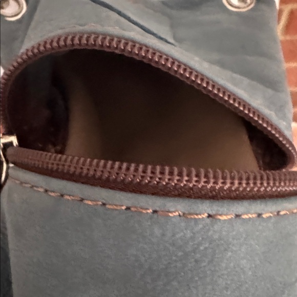 Toscana Teal Blue 100%  Leather Covertable/Adjustable Crossbody/Belt Bag - Picture 5 of 7